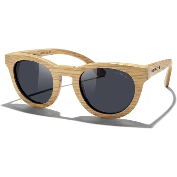 MERRYS Polarized Wooden Coated Floating Sunglasses MensWomens vintage Eyewear S5268Black