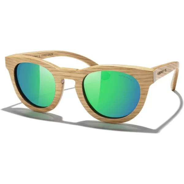 MERRYS Polarized Wooden Coated Floating Sunglasses MensWomens vintage Eyewear S5268Green