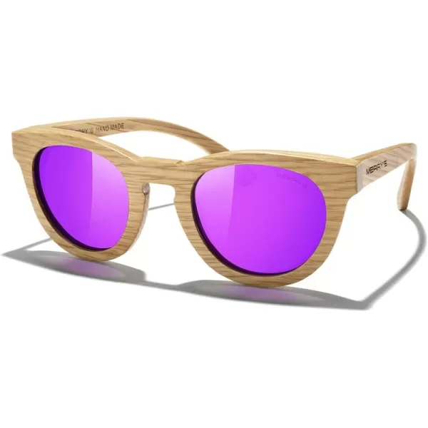 MERRYS Polarized Wooden Coated Floating Sunglasses MensWomens vintage Eyewear S5268Purple