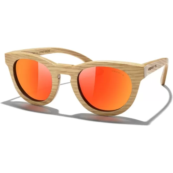 MERRYS Polarized Wooden Coated Floating Sunglasses MensWomens vintage Eyewear S5268Red