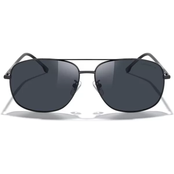 MERRYS Rectangular Polarized Sunglasses for Men Classic Driving Shades UV400 ProtectionBlack FrameBlack Lens