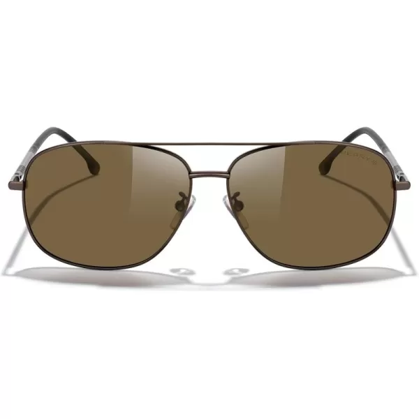 MERRYS Rectangular Polarized Sunglasses for Men Classic Driving Shades UV400 ProtectionBrown FrameBrown Lens