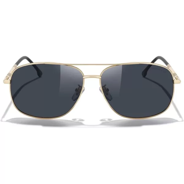 MERRYS Rectangular Polarized Sunglasses for Men Classic Driving Shades UV400 ProtectionGold FrameBlack Lens
