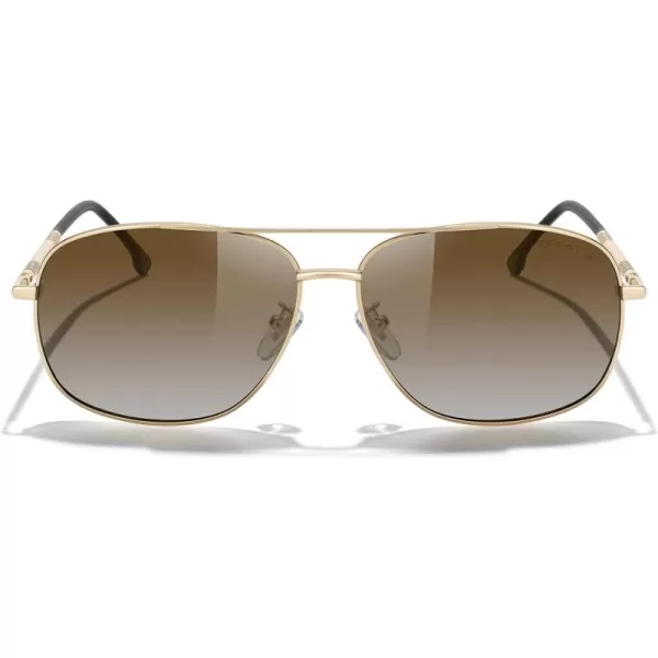 MERRYS Rectangular Polarized Sunglasses for Men Classic Driving Shades UV400 ProtectionGold FrameBrown Gradient Lens