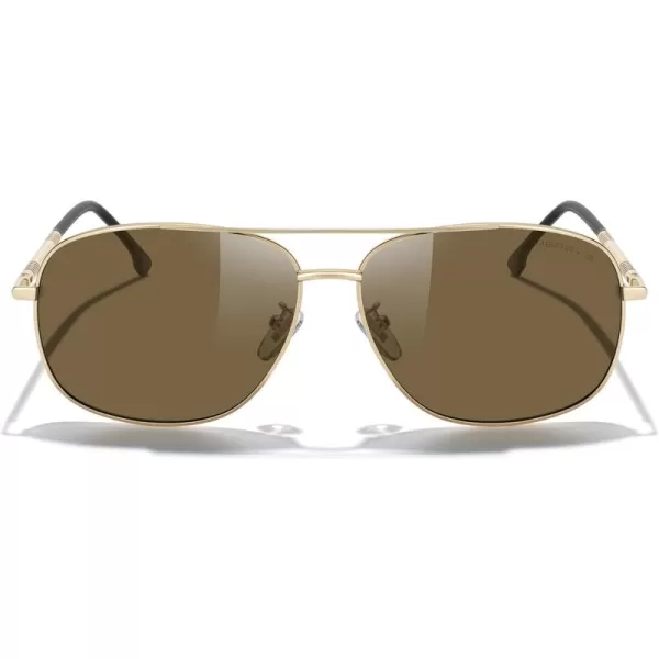 MERRYS Rectangular Polarized Sunglasses for Men Classic Driving Shades UV400 ProtectionGold FrameBrown Lens