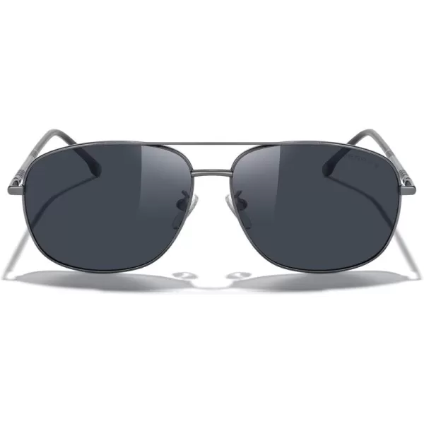 MERRYS Rectangular Polarized Sunglasses for Men Classic Driving Shades UV400 ProtectionGray FrameBlack Lens