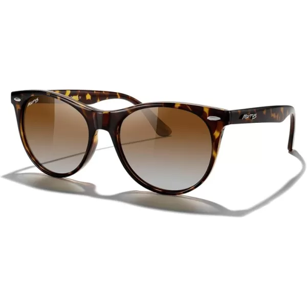 MERRYS Retro Round Polarized Sunglasses for Women Fashion Trendy Shades S6185Leopard FrameBrown Gradient Polarized Lens