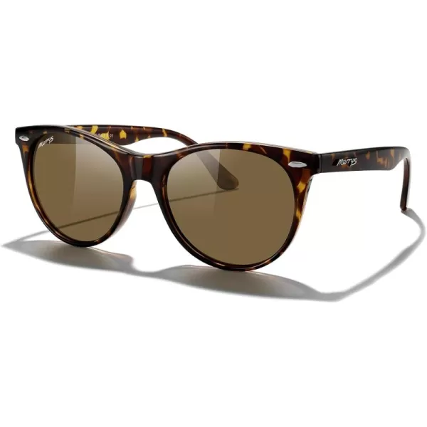 MERRYS Retro Round Polarized Sunglasses for Women Fashion Trendy Shades S6185Leopard FrameBrown Polarized Lens