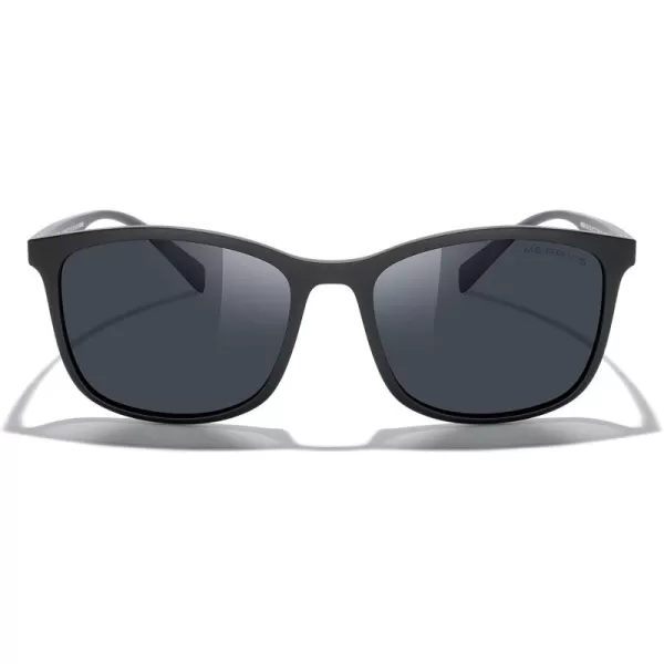 MERRYS Square Polarized Sunglasses for Men Women Ultralight Shades Driving Fishing Golf UV400 S8668Matte Black FrameBlack LensRed Temples