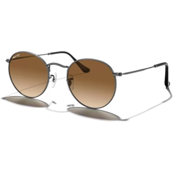 MERRYS Trendy Round Metal Polarized Sunglasses for Women and Men Retro Classic Vintage Shades S6447Gunmetal FrameBrown Gradient Lens