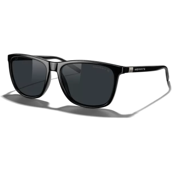 MERRYS Unisex Polarized Aluminum Sunglasses Vintage Sun Glasses For MenWomen S8286Black FrameBlack Nylon Polarized Lens