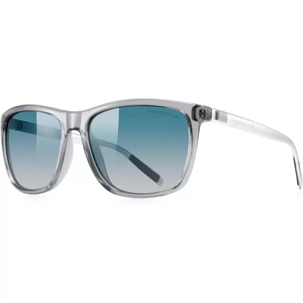 MERRYS Unisex Polarized Aluminum Sunglasses Vintage Sun Glasses For MenWomen S8286Tra Gray FrameGreen Gradient LensSilver Temples
