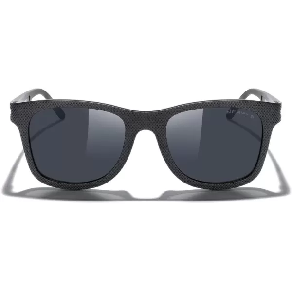 MERRYS Unisex Polarized Sunglasses for lovers Lightweight TR90 Frame Square Sun Glasses for MenWomenBlack FrameBlack Lens