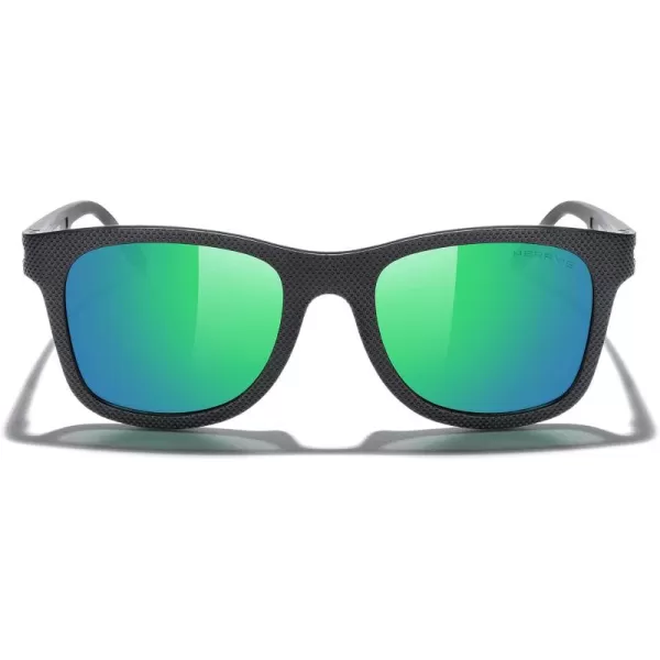 MERRYS Unisex Polarized Sunglasses for lovers Lightweight TR90 Frame Square Sun Glasses for MenWomenBlack FrameGreen Mirror Lens