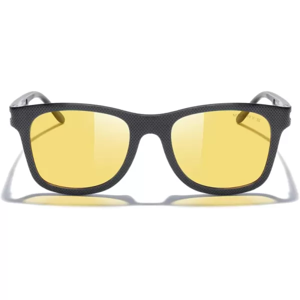 MERRYS Unisex Polarized Sunglasses for lovers Lightweight TR90 Frame Square Sun Glasses for MenWomenBlack FrameNight Driving Glasses