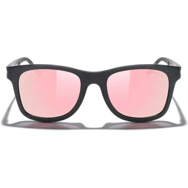 MERRYS Unisex Polarized Sunglasses for lovers Lightweight TR90 Frame Square Sun Glasses for MenWomenBlack FramePink Mirror Lens