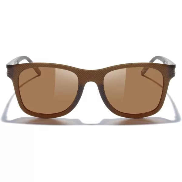 MERRYS Unisex Polarized Sunglasses for lovers Lightweight TR90 Frame Square Sun Glasses for MenWomenBrown FrameBrown Lens