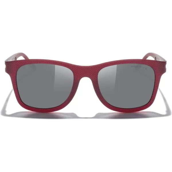 MERRYS Unisex Polarized Sunglasses for lovers Lightweight TR90 Frame Square Sun Glasses for MenWomenRed FrameSilver Mirror LensBlack Temples