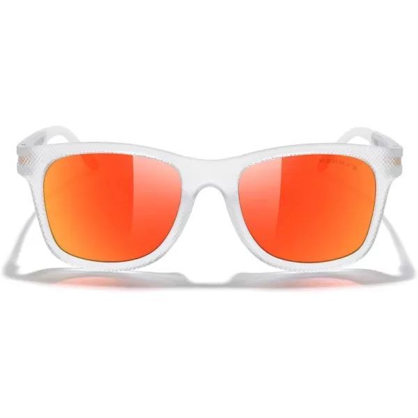 MERRYS Unisex Polarized Sunglasses for lovers Lightweight TR90 Frame Square Sun Glasses for MenWomenTransparent FrameRed Mirror LensRed Temples