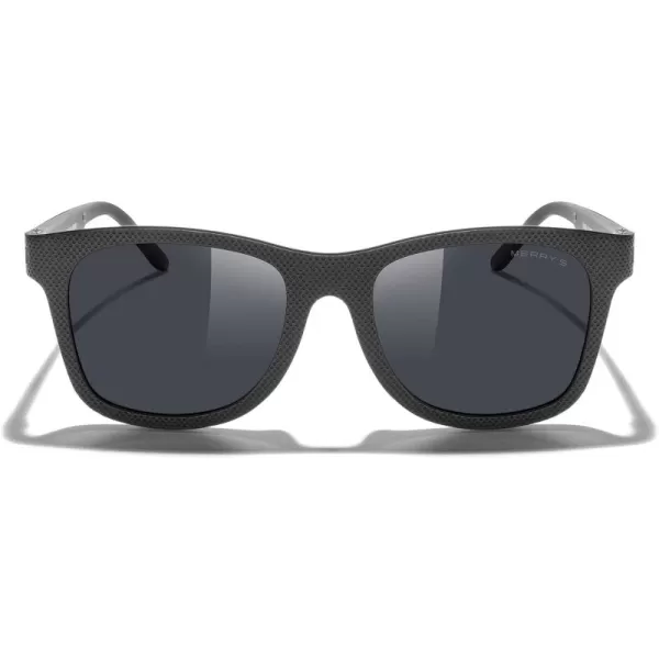 MERRYS Unisex Polarized Sunglasses for lovers Lightweight TR90 Frame Square Sun Glasses for MenWomenZ Black FrameBlack Lens