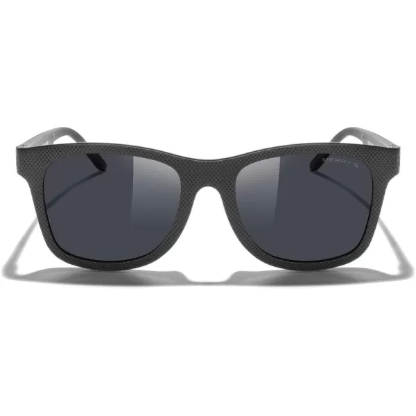 MERRYS Unisex Polarized Sunglasses for lovers Lightweight TR90 Frame Square Sun Glasses for MenWomenZ Black FrameBlack LensRed Hinge