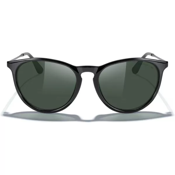 MERRYS Vintage Polarized Sunglasses for Women Men Retro Round Mirrored Lens Sun glasses UV400Black FrameG15 LensGrey Legs