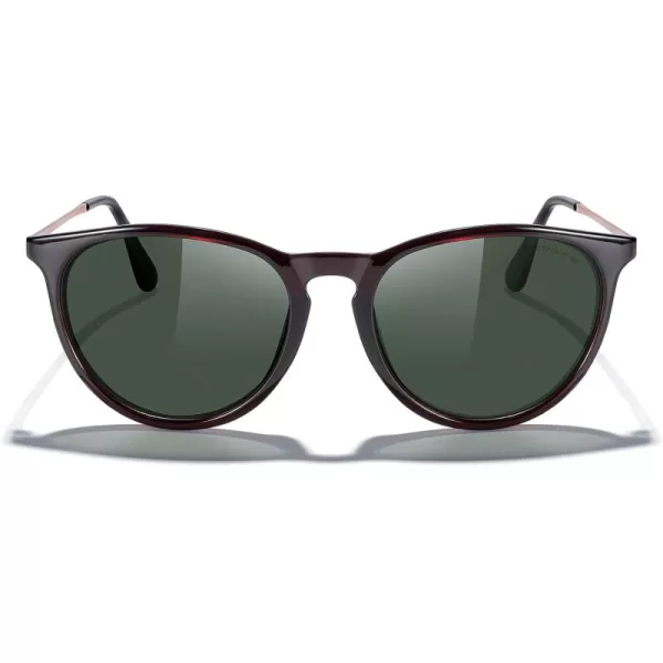 MERRYS Vintage Polarized Sunglasses for Women Men Retro Round Mirrored Lens Sun glasses UV400Brown FrameG15 LensGold Legs