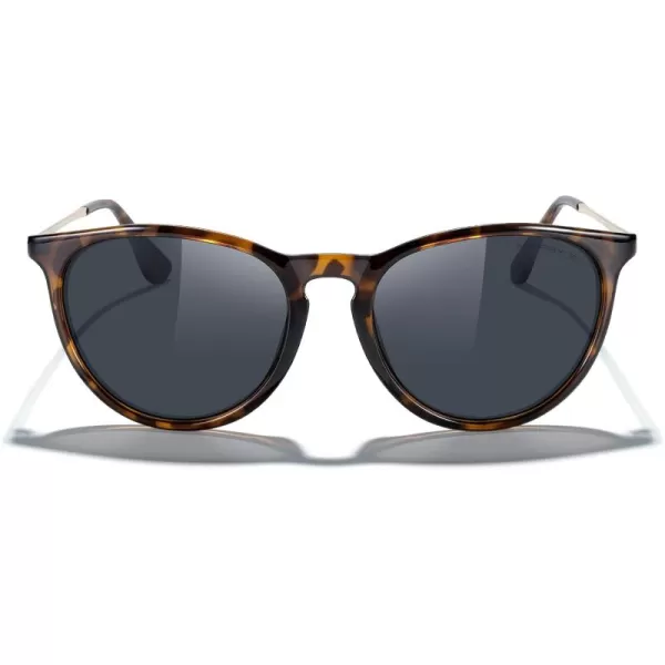MERRYS Vintage Polarized Sunglasses for Women Men Retro Round Mirrored Lens Sun glasses UV400Leopard FrameBlack LensGold Legs