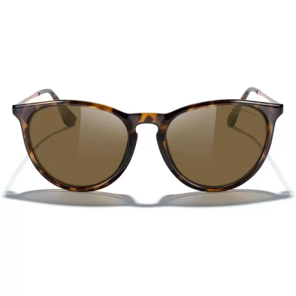 MERRYS Vintage Polarized Sunglasses for Women Men Retro Round Mirrored Lens Sun glasses UV400Leopard FrameBrown LensBrown Legs