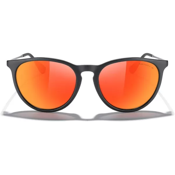 MERRYS Vintage Polarized Sunglasses for Women Men Retro Round Mirrored Lens Sun glasses UV400Matte Black FrameRed Mirror LensBlack Legs