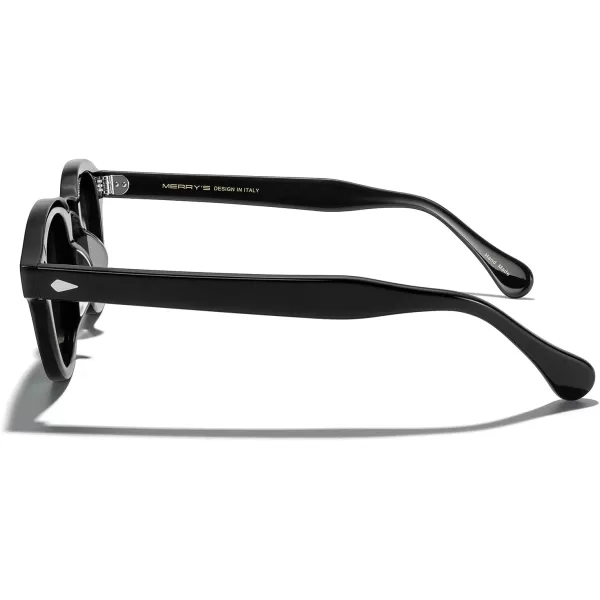 MERRYS Acetate Polarized Retro Oval Sunglasses for Men Women unisex adult Vintage EyewearBlack FrameG15 Lens