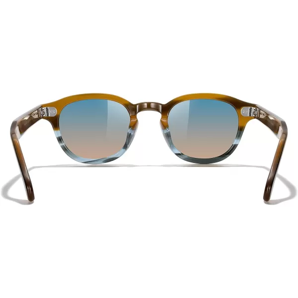MERRYS Acetate Polarized Retro Oval Sunglasses for Men Women unisex adult Vintage EyewearBrowntra Gray FrameBlue Brown Lens