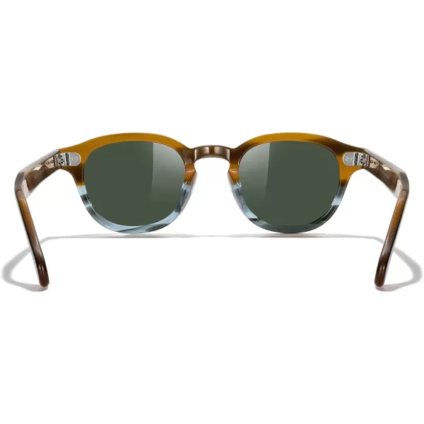 MERRYS Acetate Polarized Retro Oval Sunglasses for Men Women unisex adult Vintage EyewearBrowntra Gray FrameG15 Lens