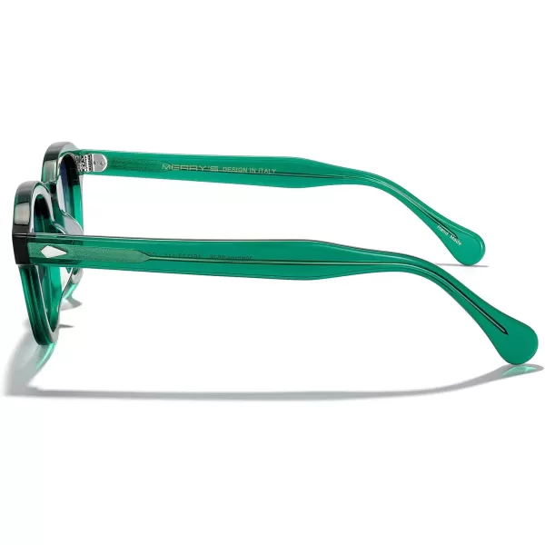 MERRYS Acetate Polarized Retro Oval Sunglasses for Men Women unisex adult Vintage EyewearEmerald Green FrameBlue Gradient Lens