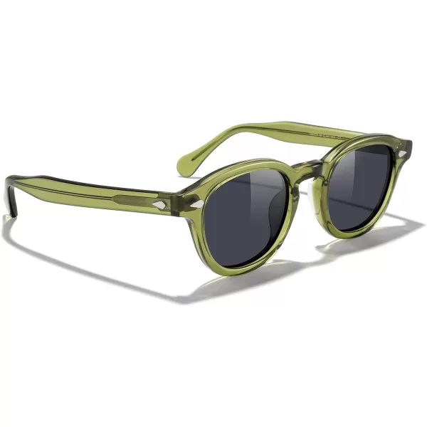MERRYS Acetate Polarized Retro Oval Sunglasses for Men Women unisex adult Vintage EyewearTransparent Green FrameBlack Lens
