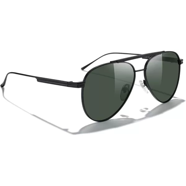 MERRYS Classic Aviator Polarized Sunglasses for Women Men Retro Driving Shades UV400 Metal Sun GlassesBlack FrameG15 Lens