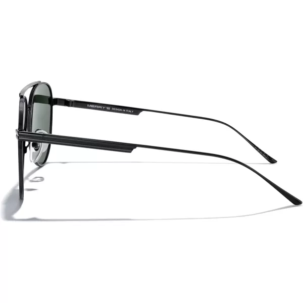 MERRYS Classic Aviator Polarized Sunglasses for Women Men Retro Driving Shades UV400 Metal Sun GlassesBlack FrameG15 Lens
