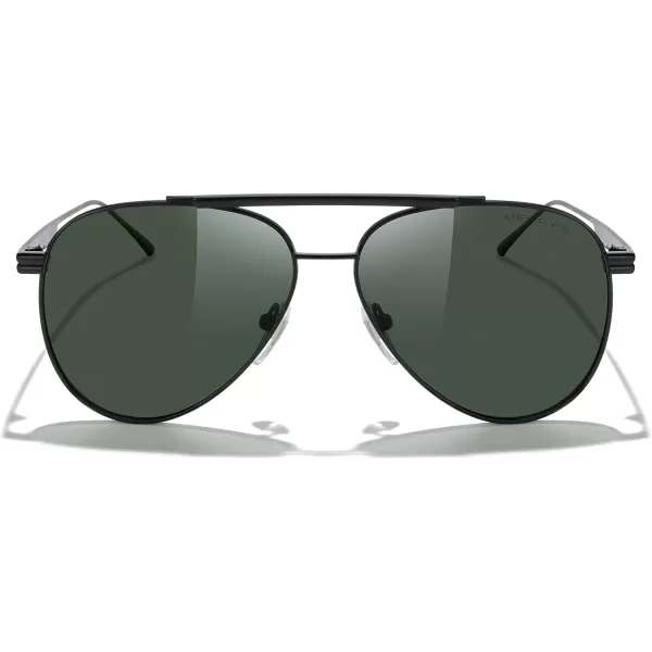 MERRYS Classic Aviator Polarized Sunglasses for Women Men Retro Driving Shades UV400 Metal Sun GlassesBlack FrameG15 Lens