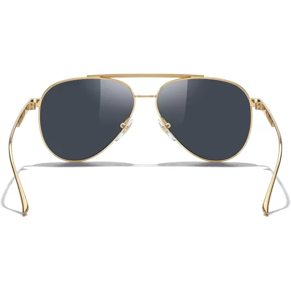 MERRYS Classic Aviator Polarized Sunglasses for Women Men Retro Driving Shades UV400 Metal Sun GlassesGold FrameBlack Lens