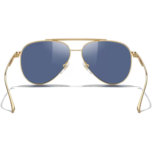 MERRYS Classic Aviator Polarized Sunglasses for Women Men Retro Driving Shades UV400 Metal Sun GlassesGold FrameBlue Lens