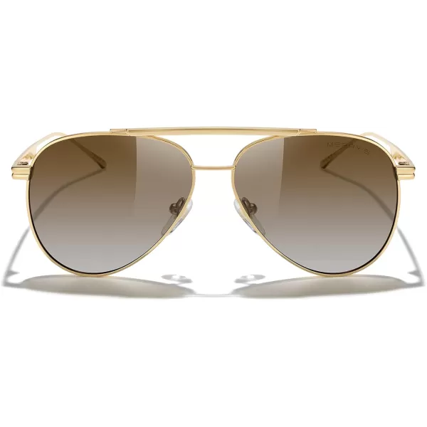 MERRYS Classic Aviator Polarized Sunglasses for Women Men Retro Driving Shades UV400 Metal Sun GlassesGold FrameBrown Gradient Lens