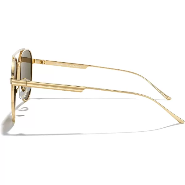 MERRYS Classic Aviator Polarized Sunglasses for Women Men Retro Driving Shades UV400 Metal Sun GlassesGold FrameBrown Lens
