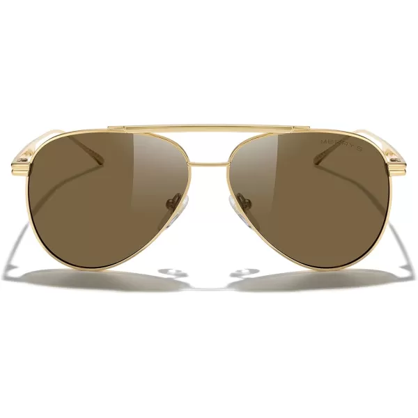 MERRYS Classic Aviator Polarized Sunglasses for Women Men Retro Driving Shades UV400 Metal Sun GlassesGold FrameBrown Lens
