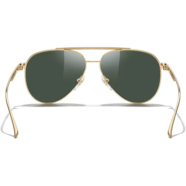 MERRYS Classic Aviator Polarized Sunglasses for Women Men Retro Driving Shades UV400 Metal Sun GlassesGold FrameG15 Lens
