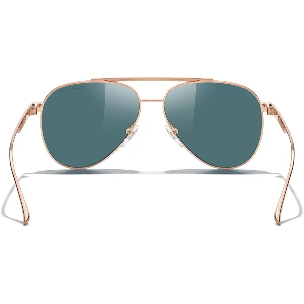 MERRYS Classic Aviator Polarized Sunglasses for Women Men Retro Driving Shades UV400 Metal Sun GlassesRose Gold FramePink Mirror Lens