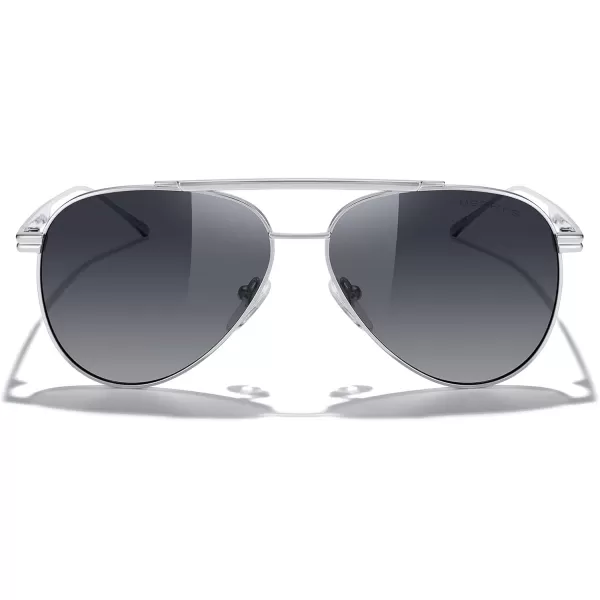 MERRYS Classic Aviator Polarized Sunglasses for Women Men Retro Driving Shades UV400 Metal Sun GlassesSilver FrameGray Gradient Lens