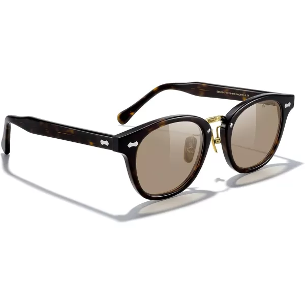 MERRYS Oval Combination Acetate Metal Unisex Sunglasses for Men WomenLeopard FrameBrown Lens