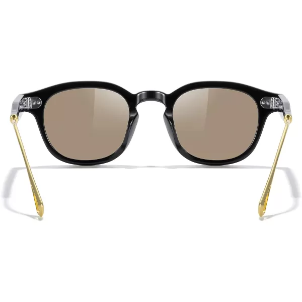 MERRYS Sun Black Tortoise Acetate Sunglasses Oval WomenMen Sun glassesBlack FrameBrown Lens