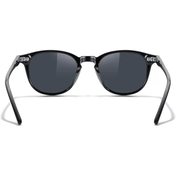 MERRYS Vintage Polarized Sunglasses for Men Acetate Frame Women Stylish EyewearBlack FrameBlack Lens