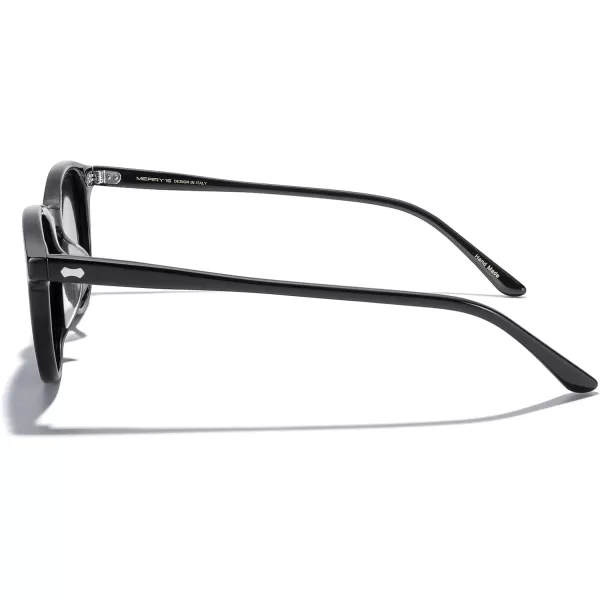MERRYS Vintage Polarized Sunglasses for Men Acetate Frame Women Stylish EyewearBlack FrameBlack Lens